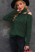 Strapped Cut Out Shoulder Turtleneck Sweater